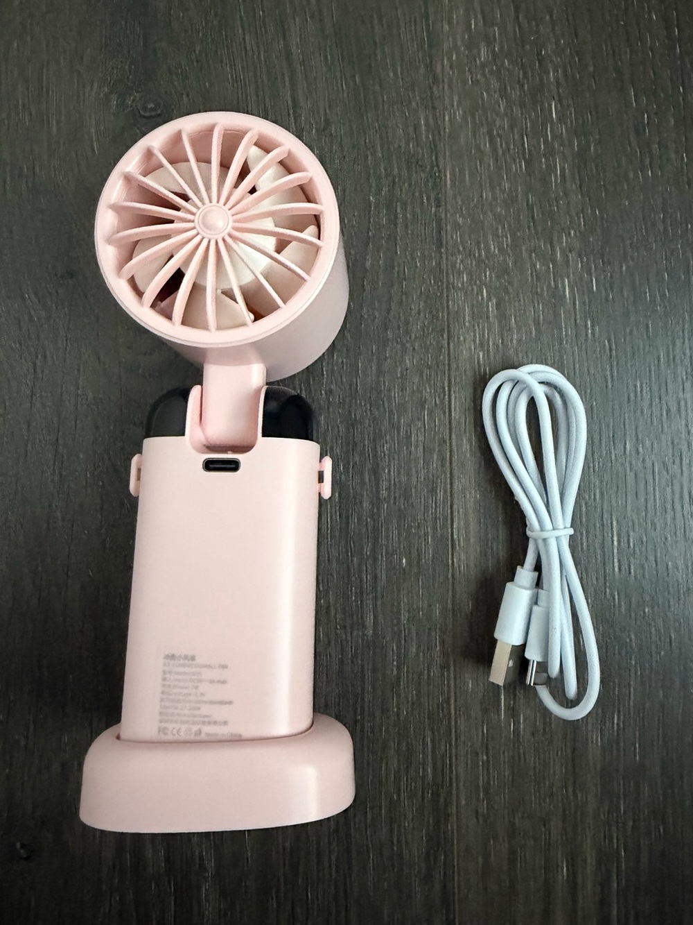 Portable Handheld Cooling Fan Blush Pink LED Turbo Fan Travel Display Speed 199 - Picture 4 of 8